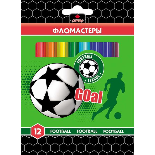 Фломастеры 12 цв. "Футбол" в картонной к. BFk_12118 1/12