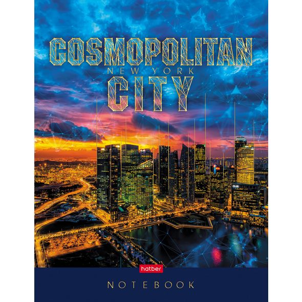 Бизнес-блокнот А5 80л 7БЦ "Cosmopolitan city" 3D фольга 5цв.блок 80ББ5лофВ1_23647