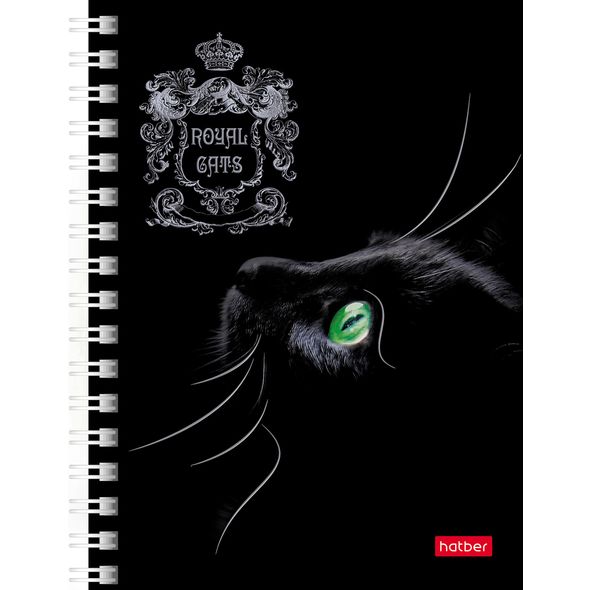Записная книжка А6 80л гребень "Royal Cats" клетка 80ЗК6B1гр 1/120