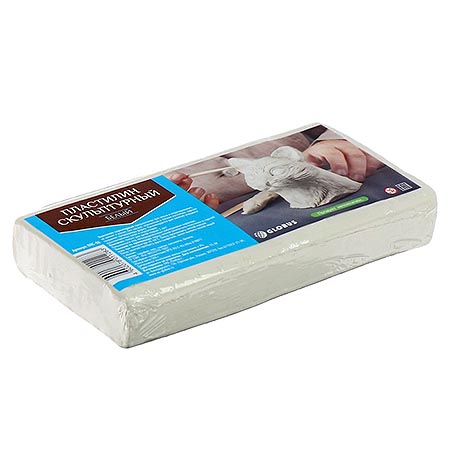 Пластилин скульптурный, 500г, белый твердый ПЛС-06 1/10