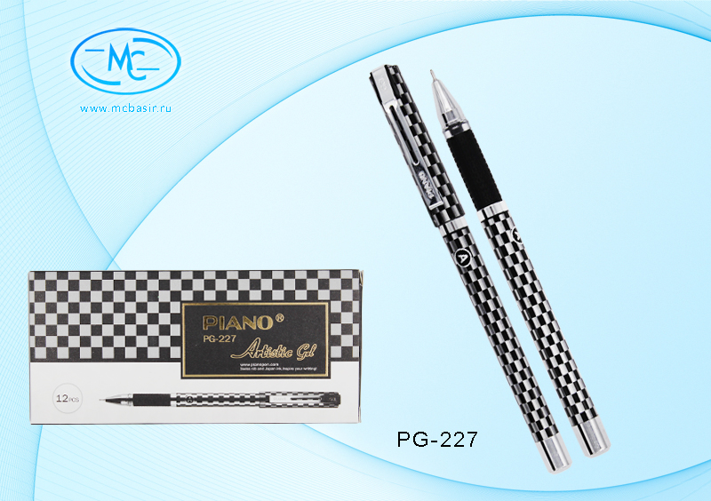 Ручка гелевая ЧЕРНАЯ Piano Artistic Gel PG-227/чёрн/ 1/12