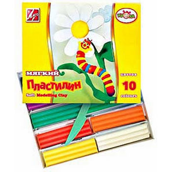 Пластилин 10 цв, 165гр Кроха мягкий со стеком 12С875-08