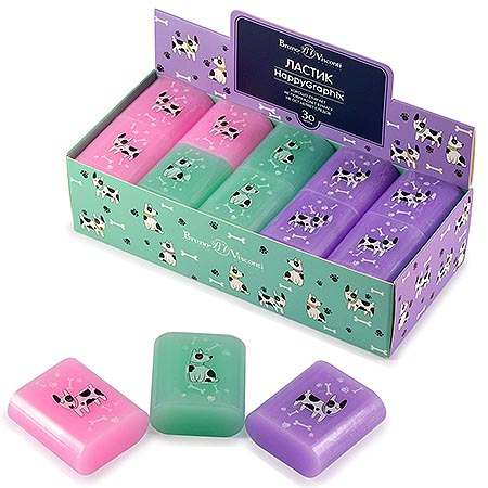 Ластик "HappyGraphix Pastel" 4вида 42-0014 1/30