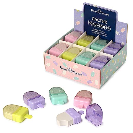 Ластик "HappyGraphix Мороженки" 4вида 42-0024 1/24