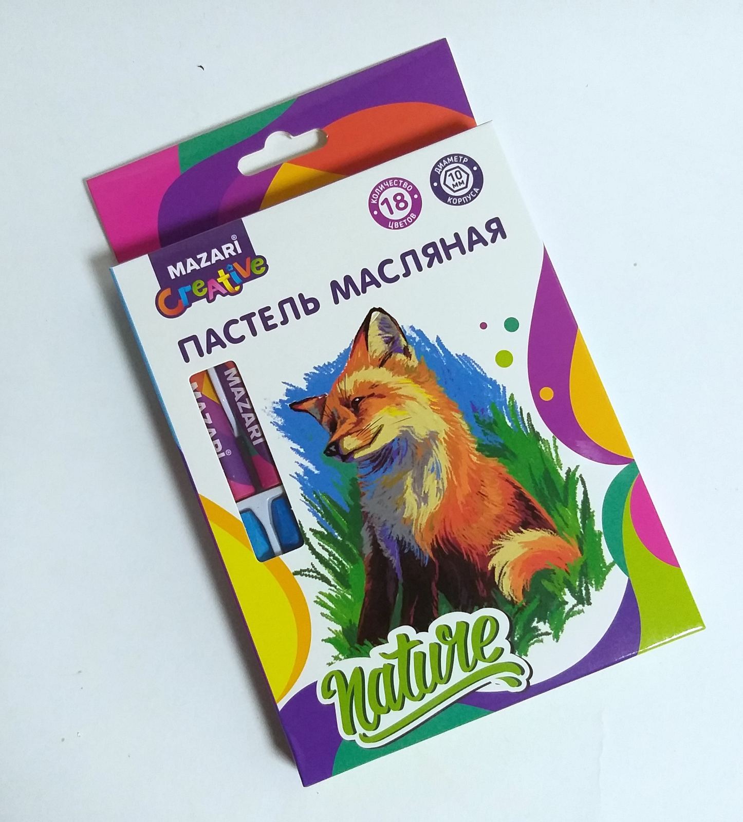 Пастель масляная, 18цв. шестигранн. к. М-7102-18