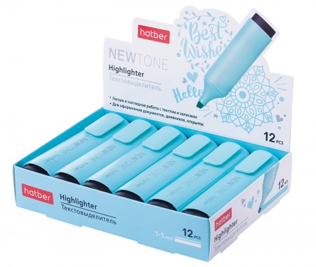 Текстовыделитель БИРЮЗОВЫЙ NEWtone Pastel 1-5мм HL_060874 1/12