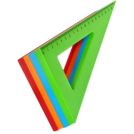 Угольник 18см 30* цветной Л-6213 1/20