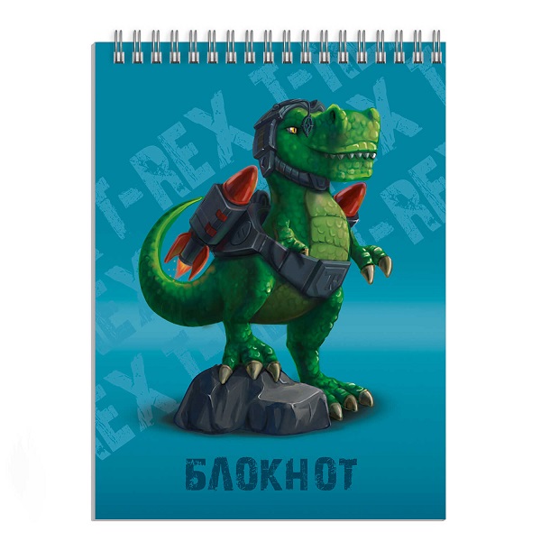 Блокнот А7 40л гребень "ДРАКОН" клетка 57776