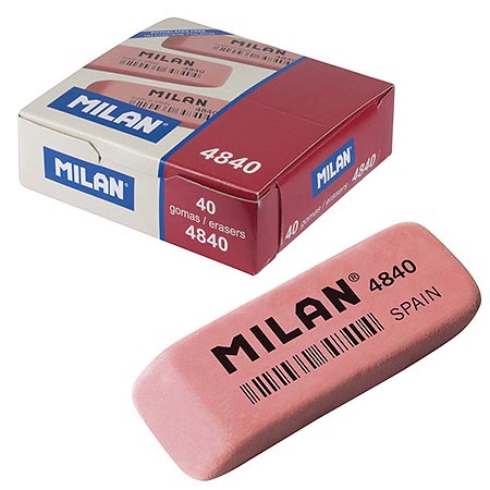 Ластик Milan каучуковый, розов. арт.4840 1/40