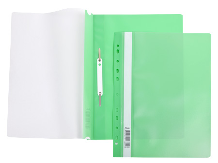 Папка-скоросшиватель А4 Зеленая 140/180мкм с перфорацией пластиковая   AS4_00204    1/10