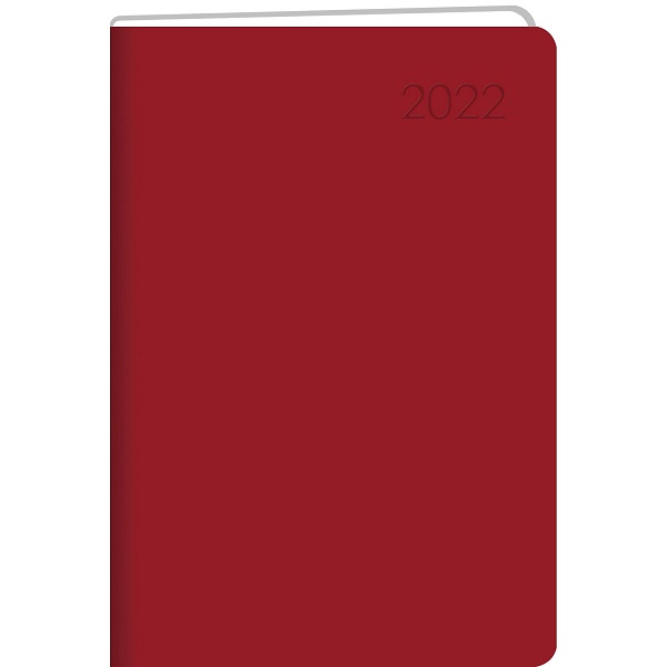 2022г. Ежедневник А5 дат. Paragraph. Красный 7Б 176л иск.кожа ЕКП52217609