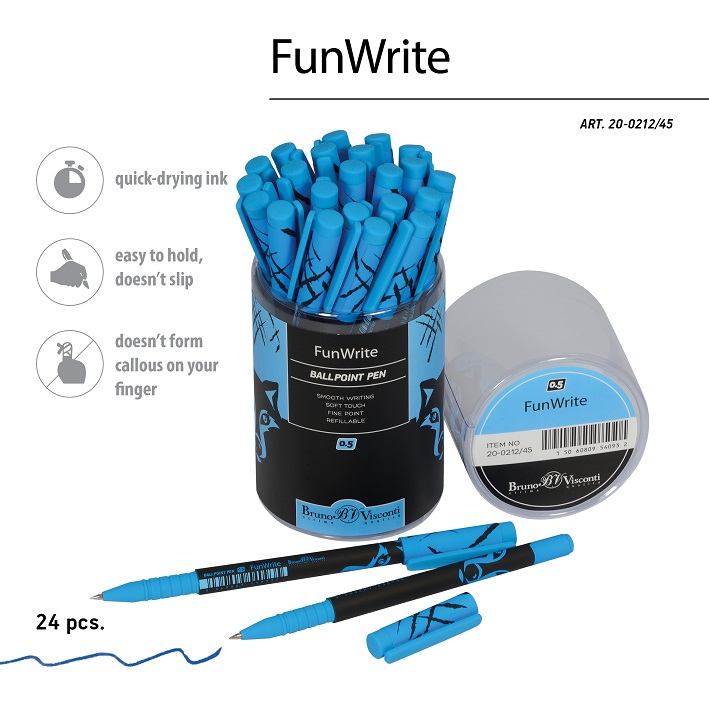 РУЧКА "FunWrite. Взгляд зверя. Волк" ШАРИКОВАЯ 0.5 ММ, СИНЯЯ 20-0212/45 1/24