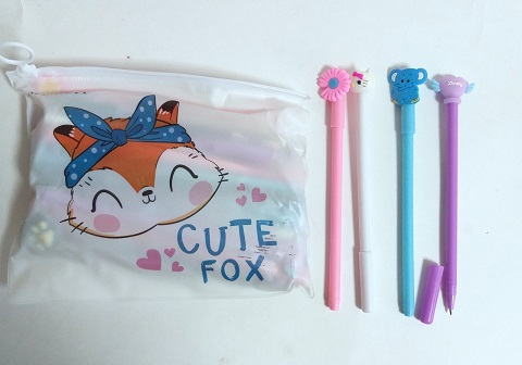 Ручка шар. CUTE FOX СИНЯЯ 0,7мм арт.10355 1/20
