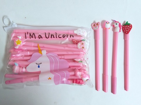 Ручка шар. CUTE UNICORN pink СИНЯЯ 0,7мм арт.10351 1/20