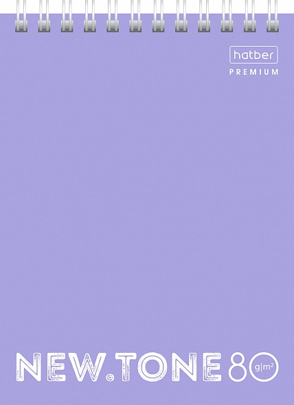 Блокнот А6 80л гребень NEWtone PASTEL Лаванда клетка 80Б6лA1гр_05019
