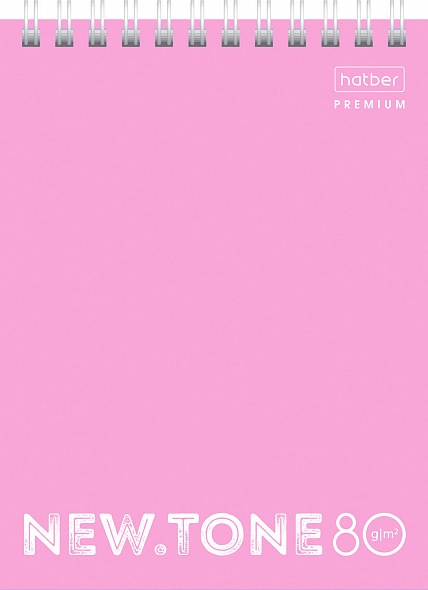 Блокнот А6 80л гребень NEWtone PASTEL ПИОН клетка 80Б6лA1гр_05018