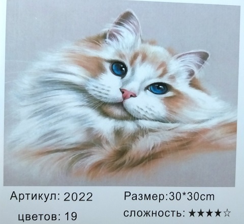 Алмазная мозаика 30*30см КОШКА арт.МС-5458/2022