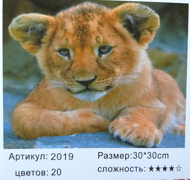 Алмазная мозаика 30*30см ЛЬВЕНОК арт.МС-5458/2019