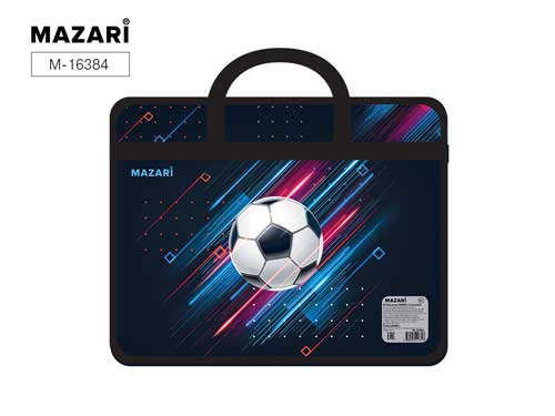 Папка А4 "FOOTBALL " с ручками на молнии пластик/лам.картон М-16384