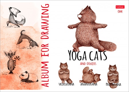 Альбом 24л "Animals Yoga" А4 на скобе 24А4B 1/11/55