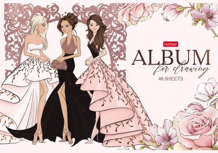 Альбом 48л. "Fashion Girl" А-4, скоба 3D фольга 48А4лофВ
