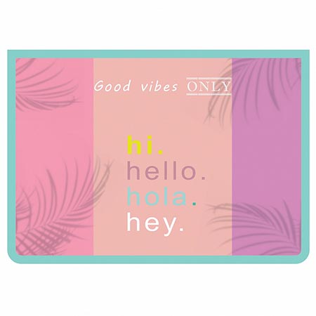 Папка А4 " Hello" молния сверху , печать на пластике ПМ-А4-29