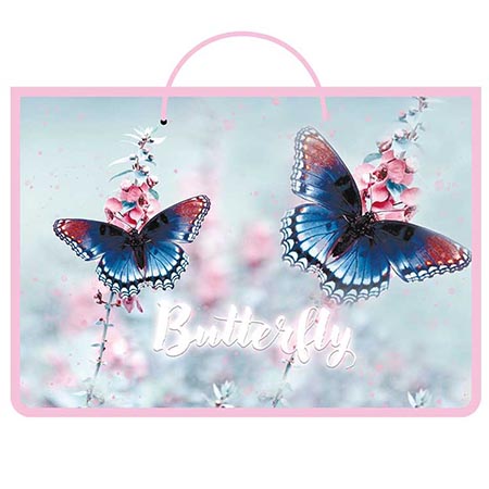 Папка А4 "Butterfly", на шнурке печать на пластике ПМ-А4-35