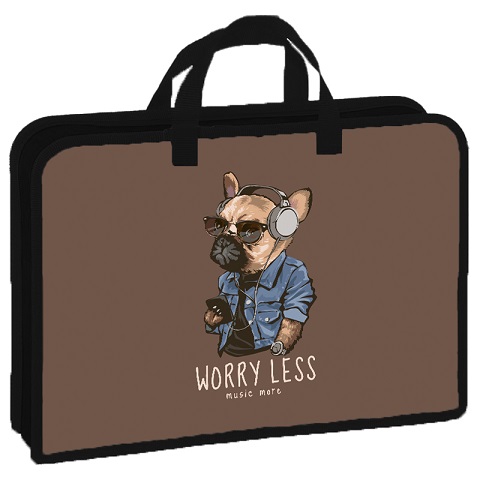 Папка А3 WORRY LESS ткань арт.MY-16104