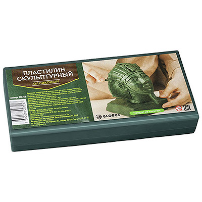 Пластилин скульптурный, 500г, оливковый твердый ПЛС-03 1/10
