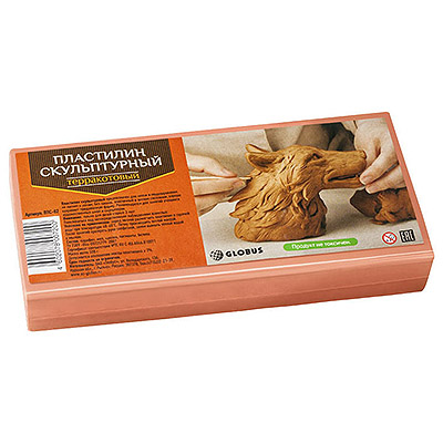 Пластилин скульптурный, 500г, терракотовый твердый ПЛС-02 1/10