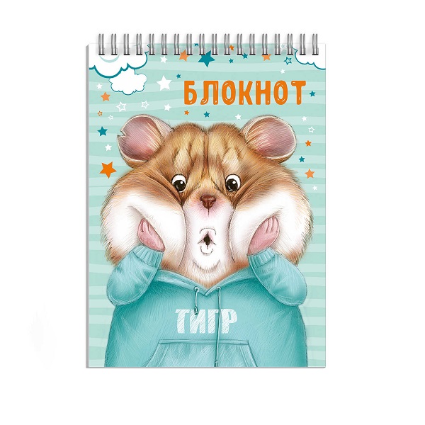 Блокнот А7 40л гребень "Хомяк" клетка 62958
