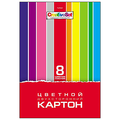 Картон цв. А4 8л 8цв.Creative Set двусторон.  8Кц4_05934  