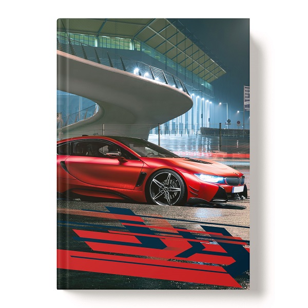 Бизнес-блокнот А5 80л 7БЦ "Красное авто" клетка 13414 1/20