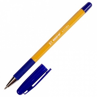 Ручка шариковая, 0,7мм, Beifa СИНЯЯ оранж.корп.с рез. AA128A 1/50