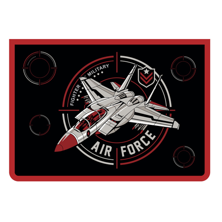 Папка А4 "Air Force" молния сверху , печать на пластике ПМ-А4-29