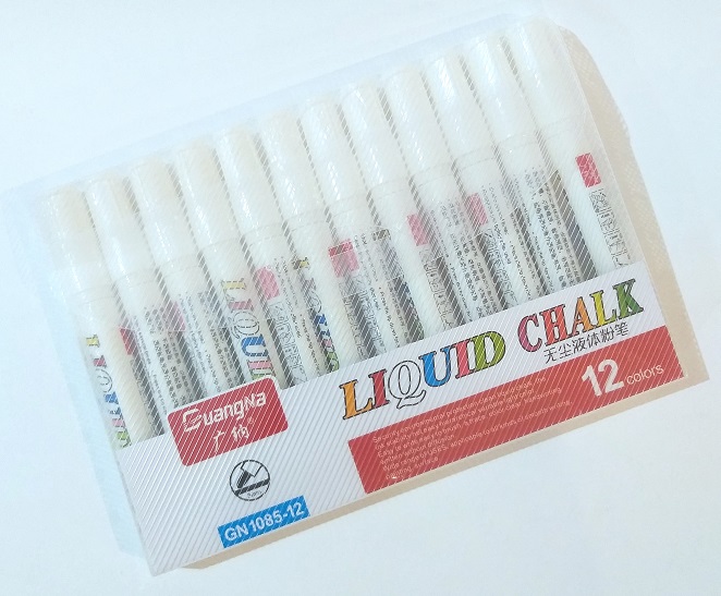 Маркер меловой "LIQUID CHALK" БЕЛЫЙ 5мм арт.1085