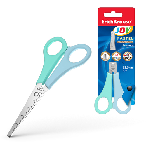 Ножницы детские с линейкой Joy Pastel 13,5см 56921