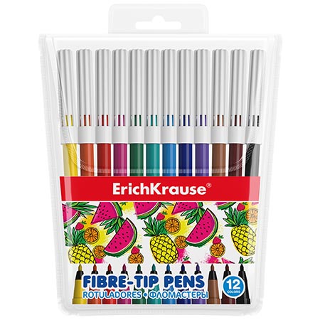 Фломастеры 12 цв. " Erich Krause " Washable 12цв смываемые ПВХ 53364