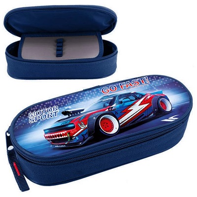 Пенал шк. MOTOR SPORT с отк.планкой,ткань арт.65651