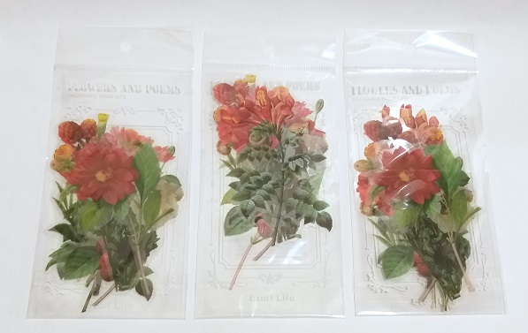 Наклейка декор.набор 6шт .FLOWERS & POEMS 65*220mm арт.EMA202204033