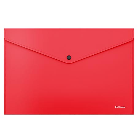 Папка на кнопке А4 Fizzy Classic красная пластик 0,14мм апельсин.корка 50175