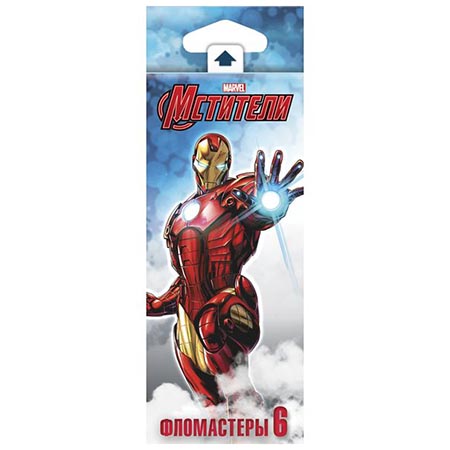 Фломастеры 6 цв. "VK Marvel Мстители" в карт.к. BFk_06122 1/24