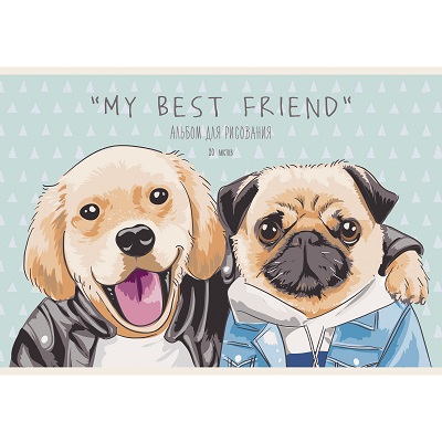 Альбом 20 л "Best friend" /А-4 на скрепке выб.лак 110г/м2 АЛ202312 1/50
