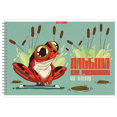 Альбом 40л. гребень "Лягушка в кедах" уф лак 13564 1/20