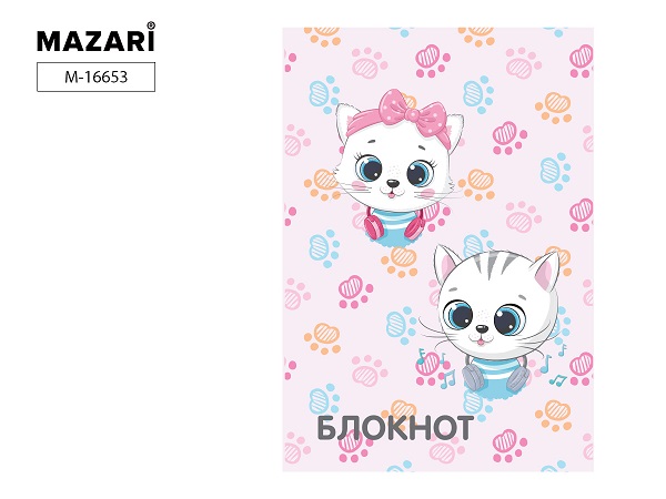 Блокнот А7 40л гребень "На розовом" клетка М-16653 1/100