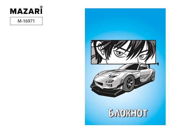 Блокнот А7 40л гребень "Аниме, взгляд" клетка М-16971 1/100