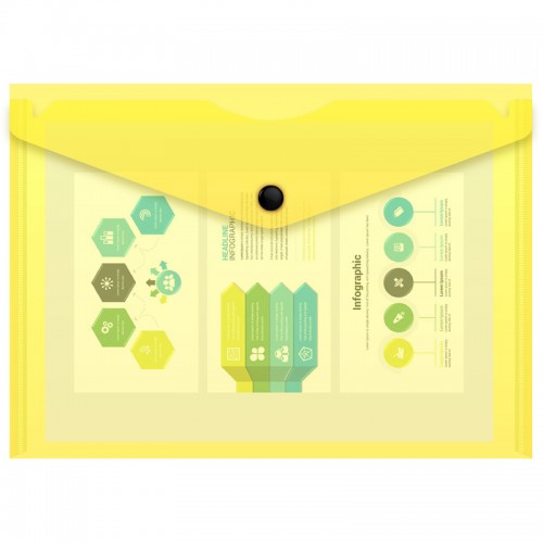 Папка на кнопке А5 180мкм Double Neon ЖЕЛТАЯ DNEPK804A5YEL 1/10