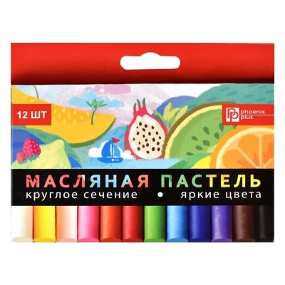 Пастель  масляная, 12цв.  ФРУКТЫ  59085  