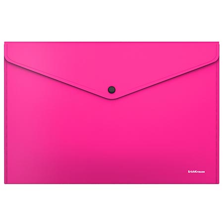 Папка на кнопке А4 Glossy Neon розовая пластик 0,18мм 50306 1/12