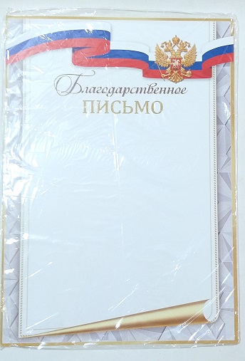 Благодарственное письмо А4 без отделки, 9-19-618А 1/20
